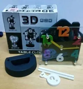 GMMH 3D Design Children's Table Clock Round 400 Black